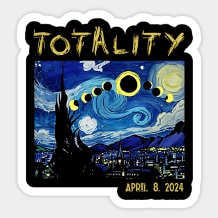 Art Solar Eclipse 2024 Totality April 8 Sticker